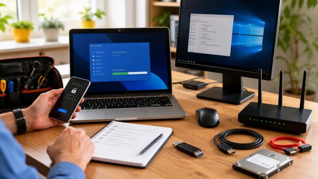 Instalacja programów Poznań - laptop z konfiguracją systemu i oprogramowania